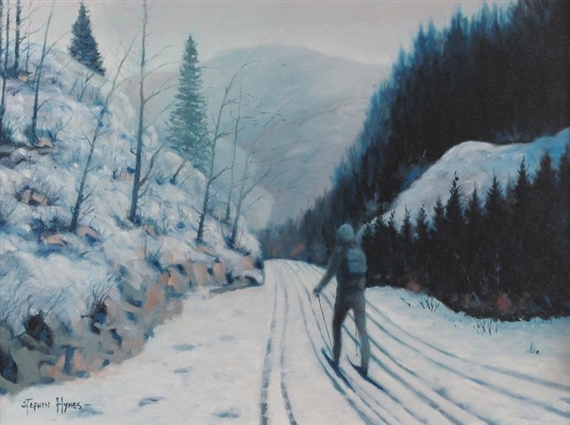CROSS-COUNTRY SKIER (RIBBON CREEK, KANANASKIS) by Stephen Hynes