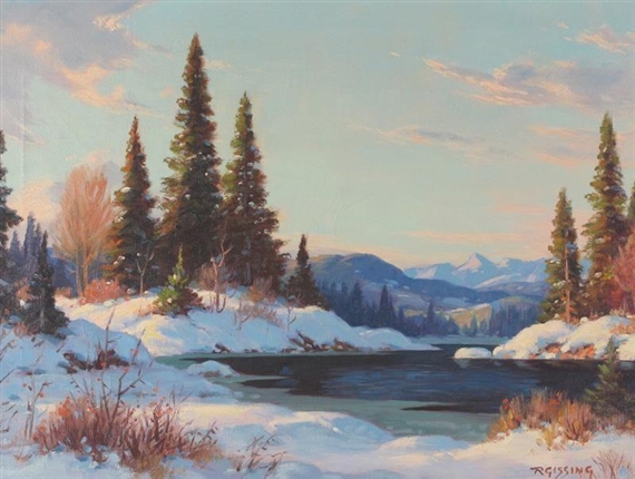 WINTER SUNSET by Roland Gissing, 1951