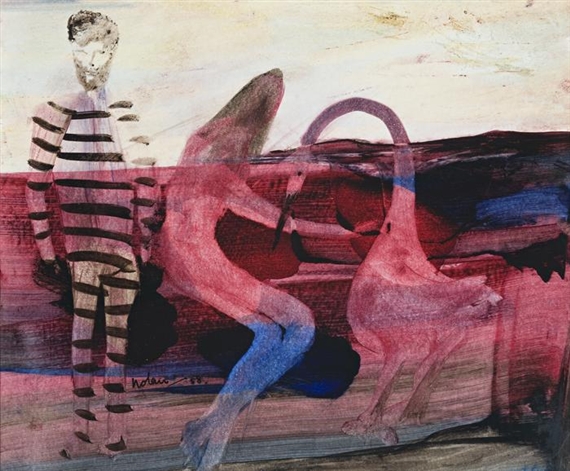 Sidney Nolan | Convict, Mrs Fraser and Bird (1958) | MutualArt