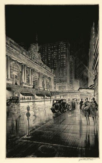 Grand Central, Night by Walter Ernest Tittle, circa 1930