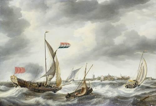 A royal barge off the coast of Vlissingen by Bonaventura Peeters I, 1642
