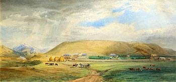 Leslie Hills Station, Canterbury by Nicolas Chevalier, 1866