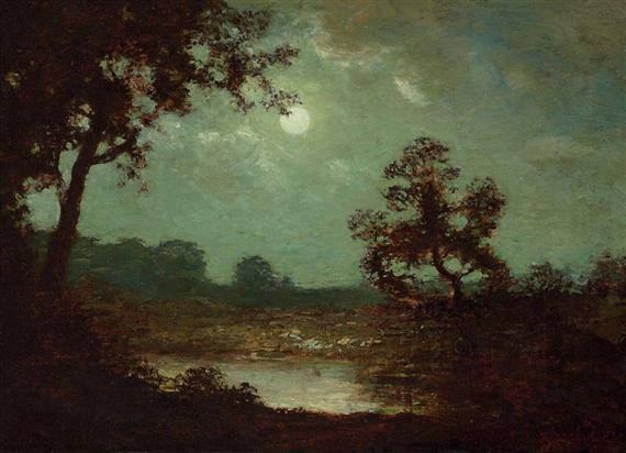 Ralph Albert Blakelock | Landscape at Moonlight | MutualArt
