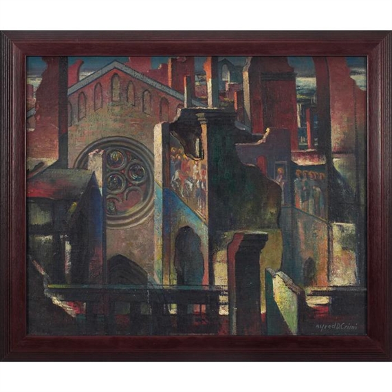 City in Decay by Alfred Crimi, circa 1948