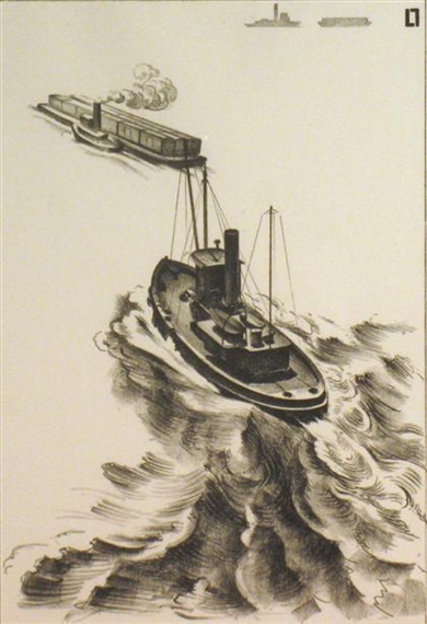 TUGS by Louis Lozowick, 1930