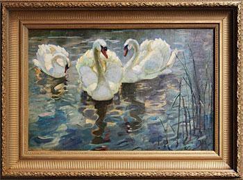 Hyde Park Swans by Beatrix Dobie