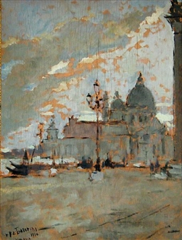 A view of Santa Maria della Salute from the Piazzetta di San Marco - Pierangelo Basorini