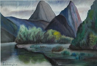 Chee Chin S. Cheung Lee | River through the mountains (1939) | MutualArt