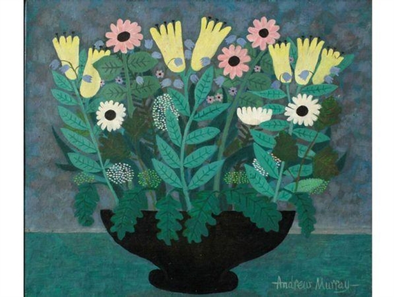 A Vase of Daisies and Bluebells by Andrew James Jowett Murray