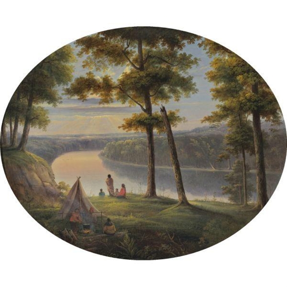 George Winter | Indian Encampment On the Platte River (1860) | MutualArt
