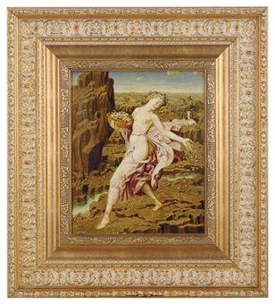 A nymph dancing with flowers by Theodor Baierl