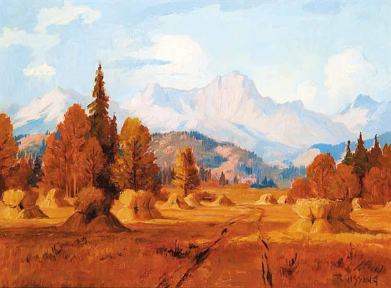 Harvest, Highwood Valley by Roland Gissing