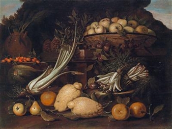 A still life of fruit and vegetables - Master S.B.