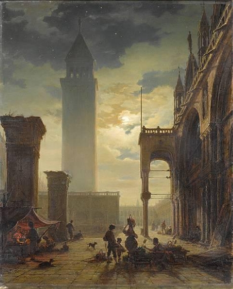The Piazzetta, Venice by Ludwig Mecklenburg, 1856