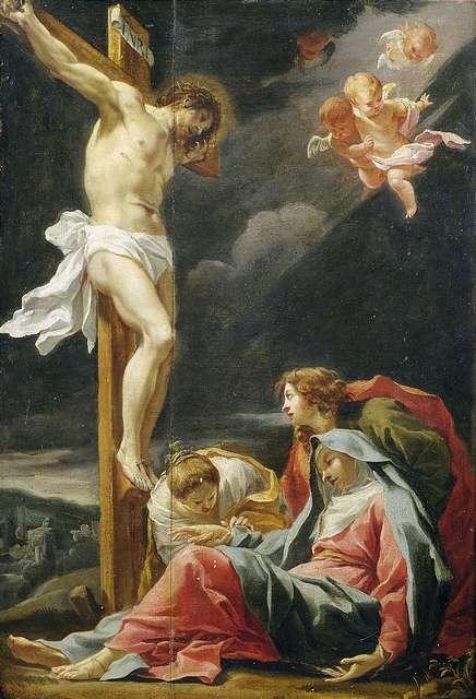 Simon Vouet | Christ on the Cross with Mary, Mary Magdalene and Saint ...