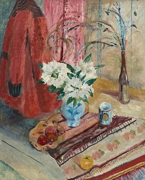 Artwork by M. Noel Slaney, White Rhododendrons, Made of Oil on canvas