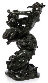 LA TEMPÊTE ET SES NUÉES FIGURAL GROUP by Raoul François Larche, circa 1900