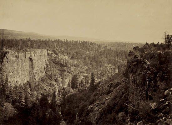 "North Folk Cañon, Sierra Blanca Creek, Arizona." by Timothy H. O'Sullivan, 1873
