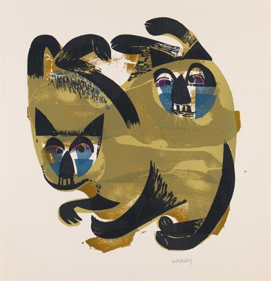 Siamkatzen by HAP  Grieshaber, 1964
