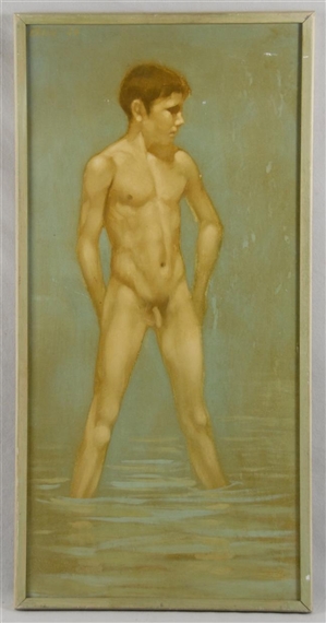 YOUNG MALE STANDING NUDE by Robert R. Bliss