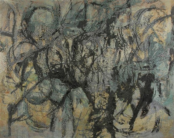 GREEN FORMS by Louis Schanker, circa 1957