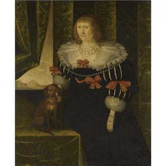 Portrait of a Lady, thought to be Jane Danvers (circa 1610-1662), Mrs George Herbert, later second wife of Sir Robert Cooke - Edward Bower