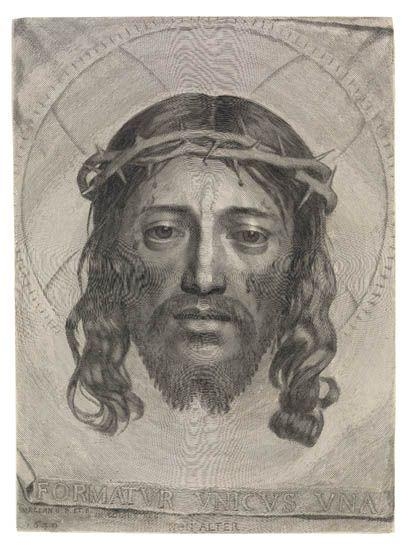 Le Sainte Face (Veronica's Veil) by Claude Mellan, 1649