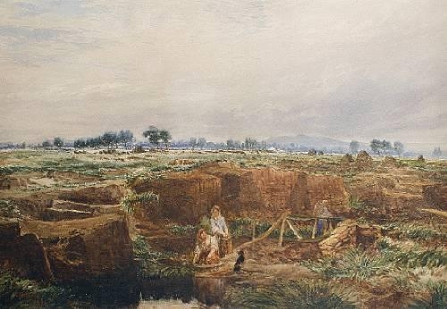 Peat cutters by George Sheffield, 1871