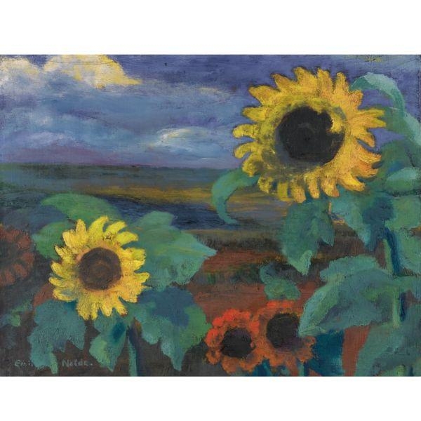 Sonnenblumen, Abend II (Sunflowers, Evening II) by Emil Nolde, 1944