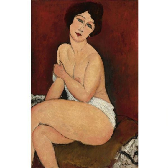 Nu assis sur un divan (La Belle Romaine) by Amedeo Modigliani, 1917