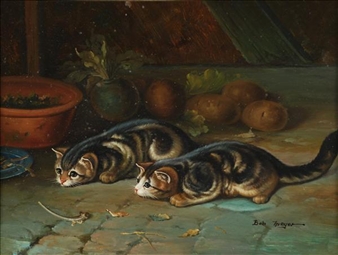 Two cats waiting to pounce - Bob Meyer
