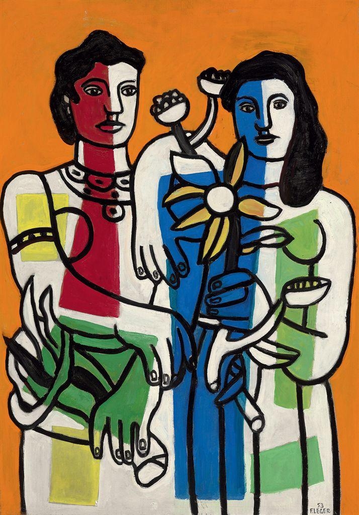 Fernand Léger | La Joie de vivre sur fond rouge (1953) | MutualArt