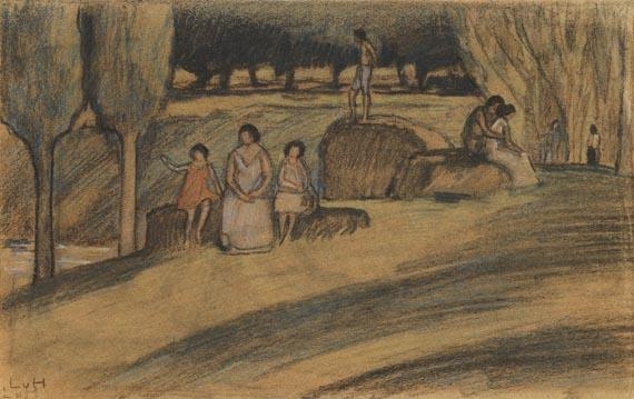 Ländliche Szene by Ludwig von Hofmann, 1890