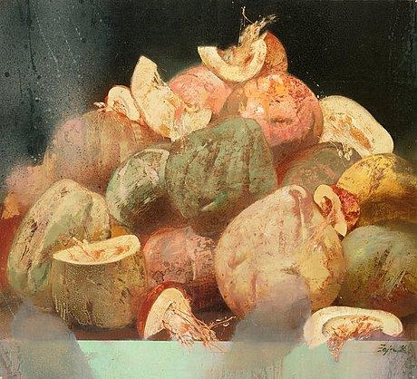 Still life with pumpkins by Zoya Frolova, 1986