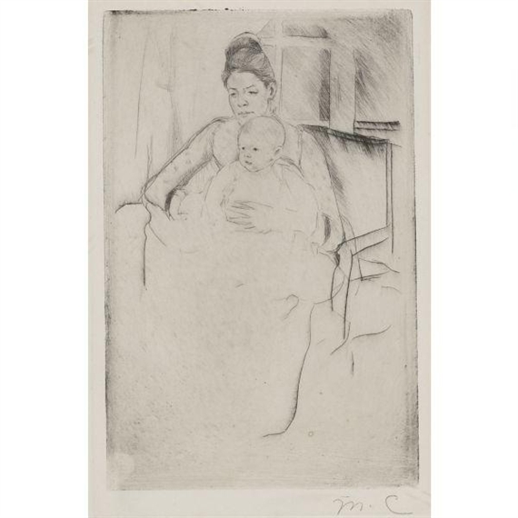 Mrs. Gardner and Her Baby Seated Near a Window (Breeskin 112) by Mary Cassatt, circa 1887