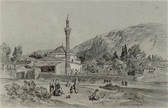 The Kavak Meydan, Boz Tepe beyond, Trebizond, Turkey - Jules Laurens