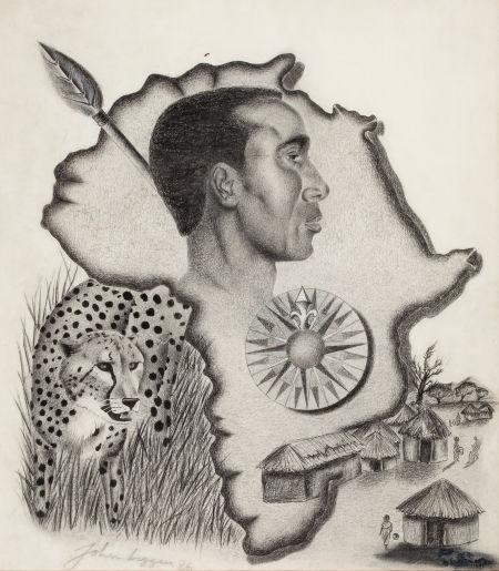 Untitled (Map of Africa) by John Biggers, 1986