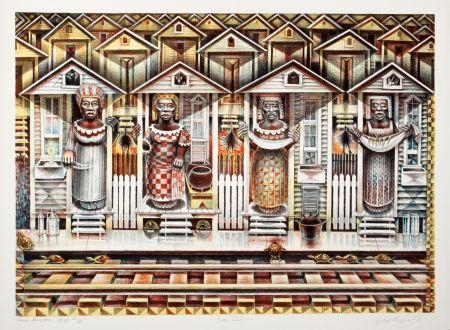 Artwork by John Biggers, Four Seasons, Made of Lithograph