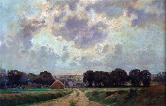 A Country Path, Village to Distance - W. Norman Maccarthy