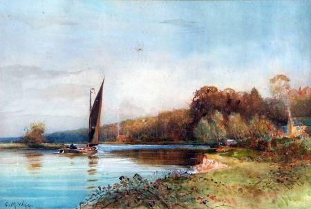 "On The Yare at Bramerton" by Charles Mayes Wigg, 1921