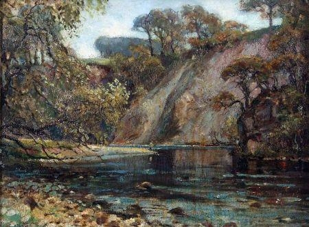 "The Wharfe near Bolton Abbey, Yorkshire" by Charles Mayes Wigg