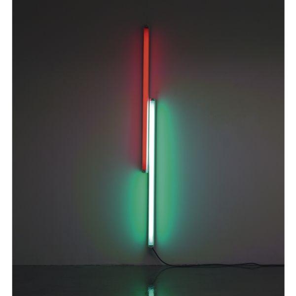 Artwork by Dan Flavin, Untitled, Made of Red and green fluorescent light