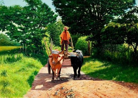 Artwork by Alexis Martinez Benavides, Pulling Cargo; Hillside Landscape, 2005; Cuban Landscape, 2006 (3), Made of Oil on canvas