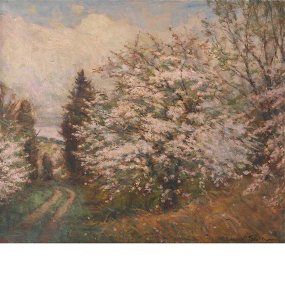 Robert Emmett Owen | Landscape with Flowering Tree | MutualArt