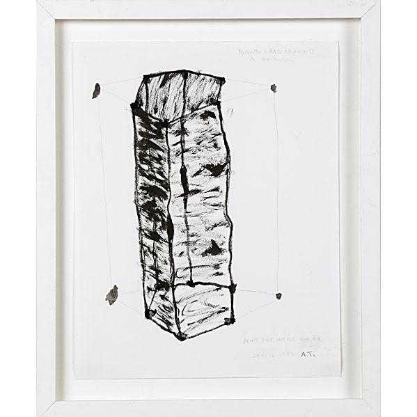 Artwork by Al Taylor, Bang Lead Around a Form, Paint the Inside White, Made of Ink and pencil on paper