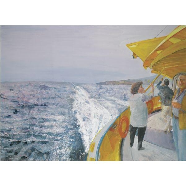 Artwork by Maria Filopoulou, View from the 'Flying Dolphin', Made of oil on canvas