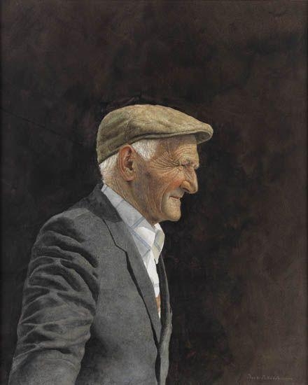 Artwork by Doug Brega, Man of Kerry, Made of Watercolor on heavy cream wove paper