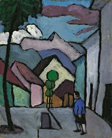 HAUPTSTRASSE (MIT MANN) by Gabriele Münter, 1934