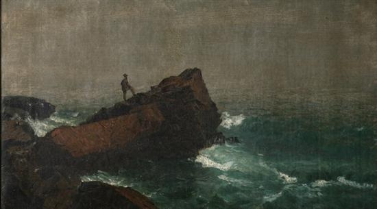 Artwork by Sanford Robinson Gifford, A STUDY FROM NATURE (MT. DESERT, MAINE), Made of Oil on canvas