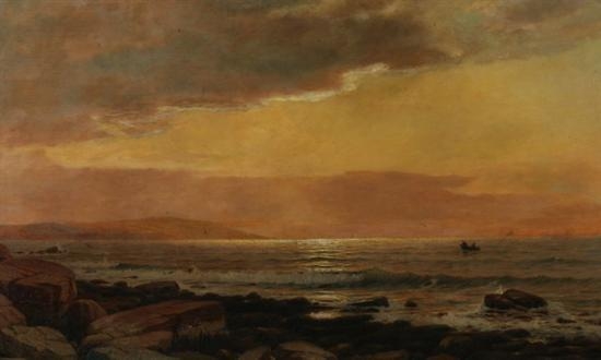 Dwight William Tryon | SUNRISE OVER ROCKY COAST (1875) | MutualArt